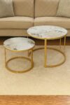 LuxeMarble Nest Stools Set