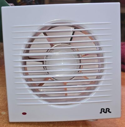 Wall mounted exhaust ventilation fan with front grille