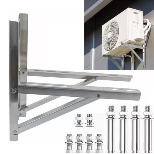 Heavy-duty wall mount bracket for air conditioner condensing outdoor unit installation in Kenya