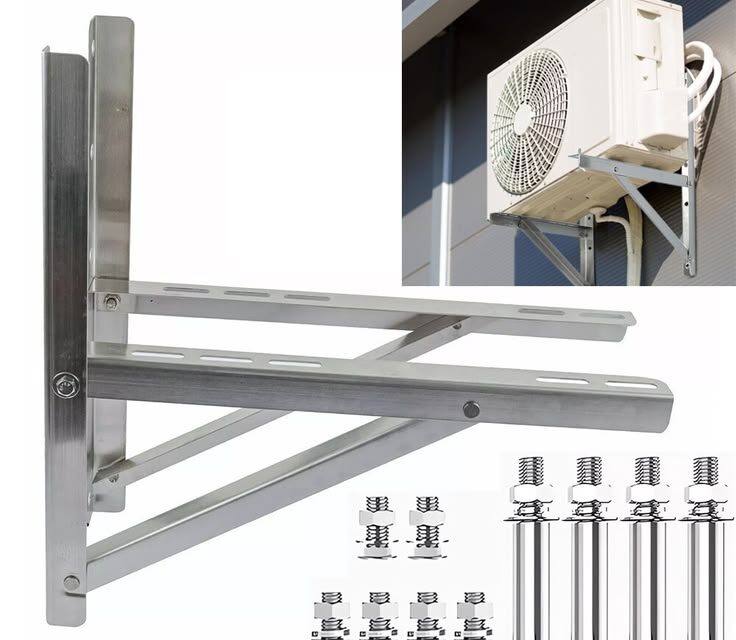 Heavy-duty wall mount bracket for air conditioner condensing outdoor unit installation in Kenya