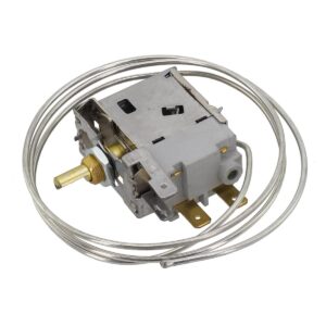 Refrigerator thermostat with capillary tube for temperature control