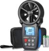 Digital anemometer air velocity meter for HVAC, ventilation, and air conditioning airflow testing